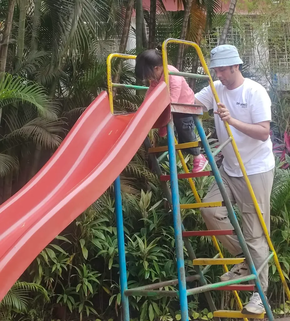 Kids enjoying in garden
