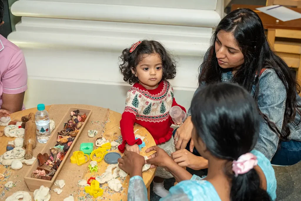 Kids enjoying Christmas activities