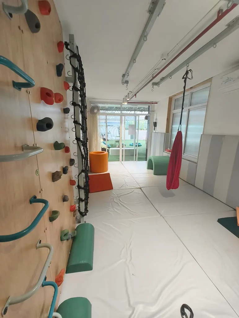 Creative play area with colorful setup