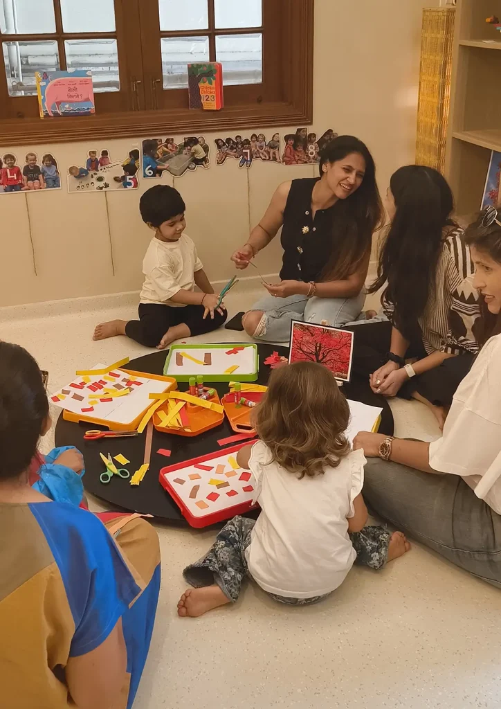 Creative play area with colorful setup