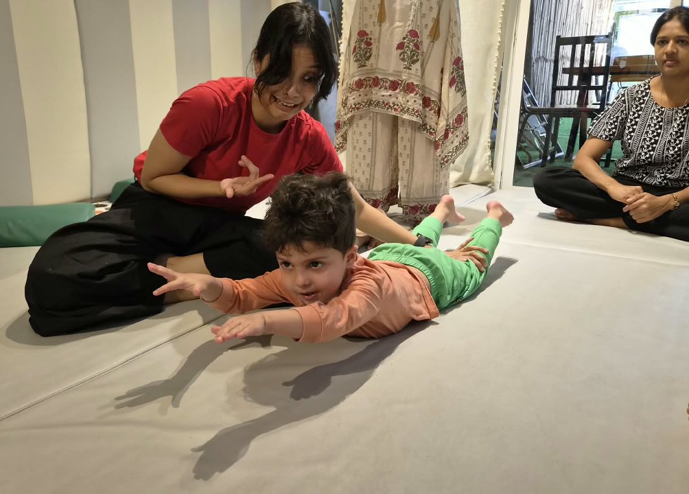 Child expressing themselves through a creative material at Circles & Cycles, Bandra