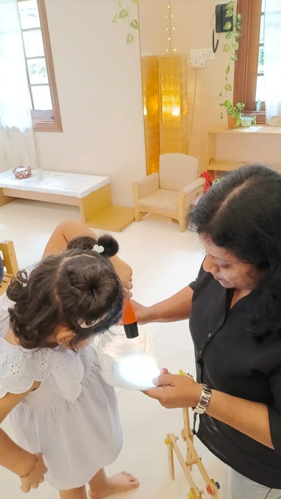 Two toddlers trying to connect during play at Circles & Cycles, Bandra